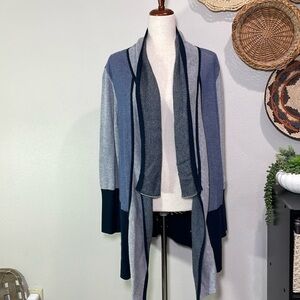 Tribal Women’s Color Block Open Front Drape Cardigan Size Large